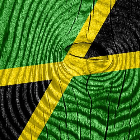 Jamaica flag with some soft highlights and foldsの写真素材