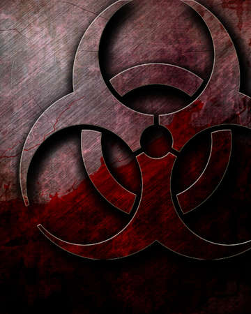 Bio hazard sign on a grunge background with some soft scractchesの写真素材