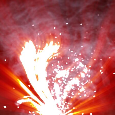 Fire background with intense yellow and red flames