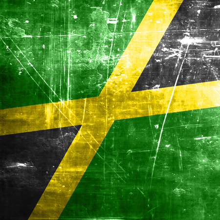 Jamaica flag with some soft highlights and foldsの写真素材