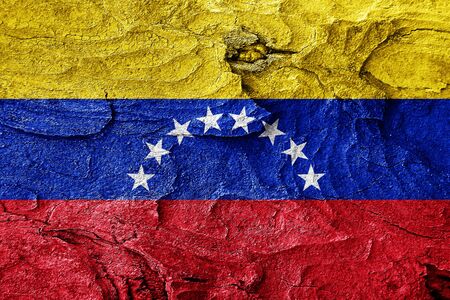 Venezuela flag with some soft highlights and foldsの写真素材