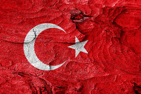 Turkey flag with some soft highlights and foldsの写真素材