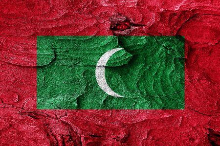 Maldives flag with some soft highlights and foldsの写真素材