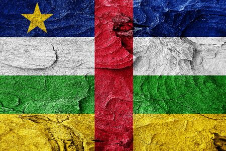 Central african republic flag with some soft highlights and foldsの写真素材