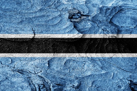 Botswana flag with some soft highlights and foldsの写真素材