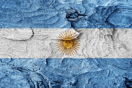 Argentina flag with some soft highlights and foldsの写真素材