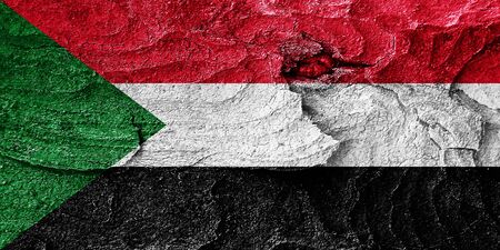 Sudan flag with some soft highlights and foldsの写真素材
