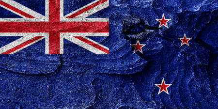 New zeeland flag with some soft highlights and foldsの写真素材