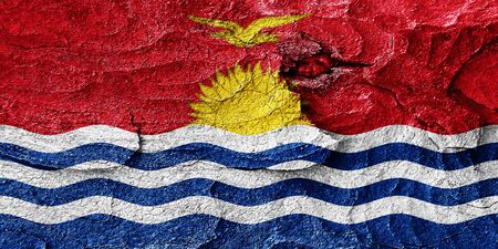 Kiribati flag with some soft highlights and foldsの写真素材