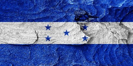 Honduras flag with some soft highlights and foldsの写真素材