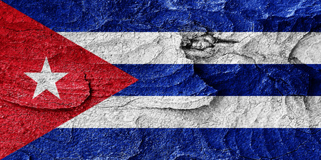 Cuba flag with some soft highlights and foldsの写真素材