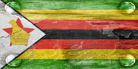 Zimbabwe flag with some soft highlights and foldsの写真素材