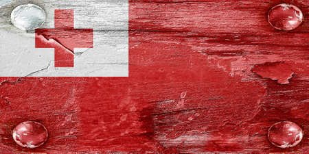 Tonga flag with some soft highlights and foldsの写真素材