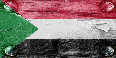 Sudan flag with some soft highlights and foldsの写真素材