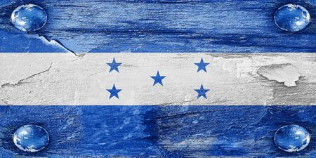 Honduras flag with some soft highlights and foldsの写真素材