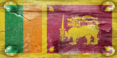Sri Lanka flag with some soft highlights and foldsの写真素材