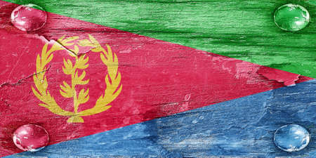 Eritrea flag with some soft highlights and foldsの写真素材