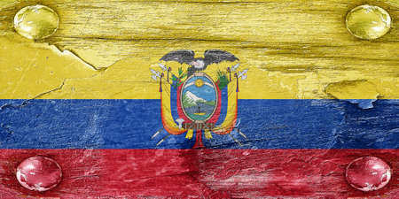 Ecuador flag with some soft highlights and foldsの写真素材