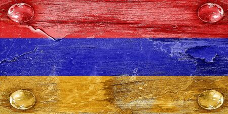 Armenia flag with some soft highlights and foldsの写真素材
