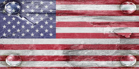 America flag with some soft highlights and foldsの写真素材