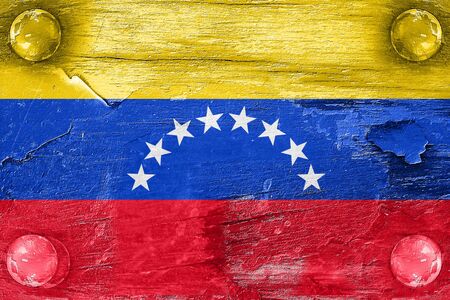 Venezuela flag with some soft highlights and foldsの写真素材