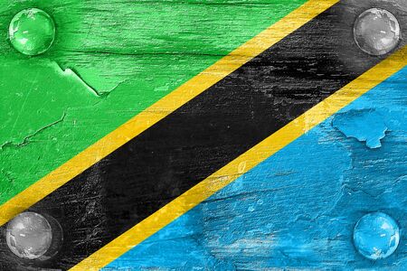 Tanzanian flag with some soft highlights and foldsの写真素材