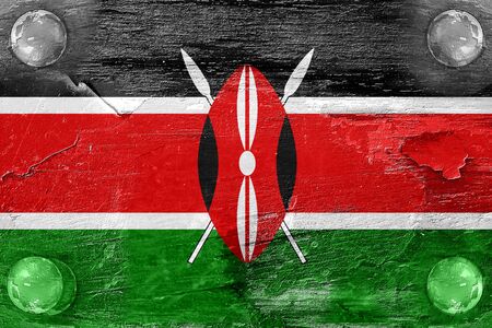 kenya flag with some soft highlights and foldsの写真素材