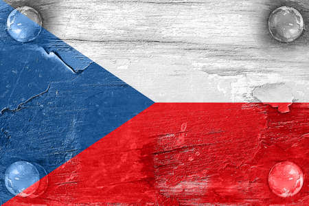 Czech flag with some soft highlights and foldsの写真素材