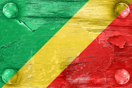Congo flag with some soft highlights and foldsの写真素材