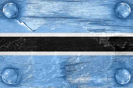 Botswana flag with some soft highlights and foldsの写真素材