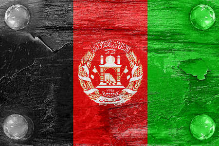 Afghanistan flag with some soft highlights and foldsの写真素材