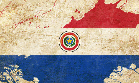 Paraguay flag with some soft highlights and foldsの写真素材