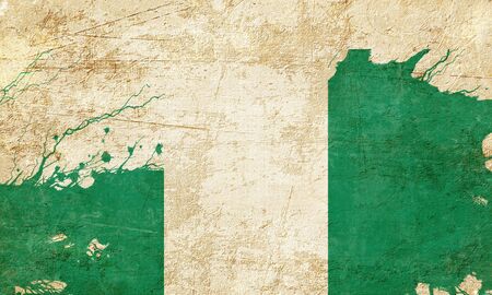 Nigeria flag with some soft highlights and foldsの写真素材
