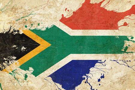 South africa flag with some soft highlights and foldsの写真素材