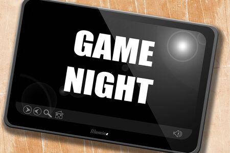 Game night sign with some smooth lines and highlightsの写真素材