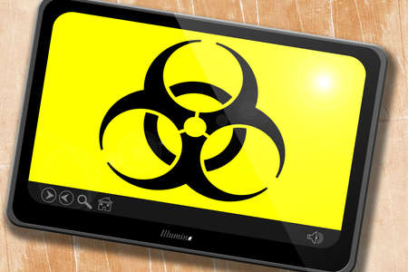Bio hazard sign on a grunge backgroundの写真素材