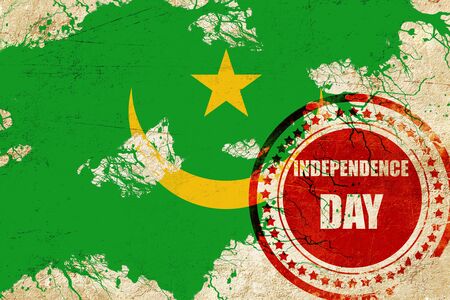 Mauritania flag with some soft highlights and foldsの写真素材