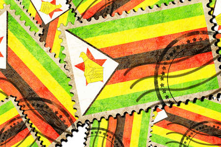 Zimbabwe flag with some soft highlights and folds