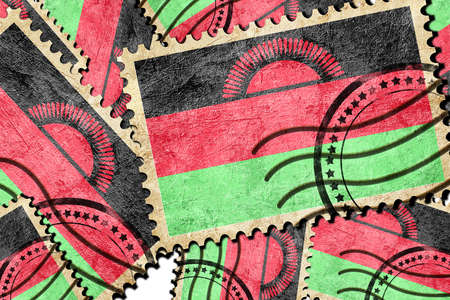 Malawi flag with some soft highlights and foldsの写真素材