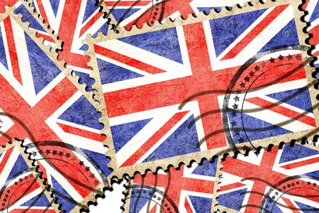 Great britain flag with some soft highlights and foldsの写真素材