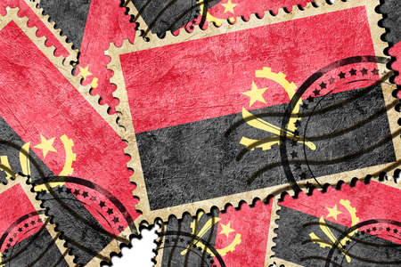 Angola flag with some soft highlights and foldsの写真素材