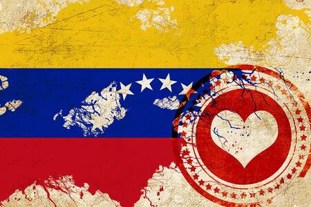 Venezuela flag with some soft highlights and foldsの写真素材