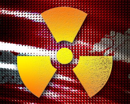 Nuclear danger sign on a grunge background