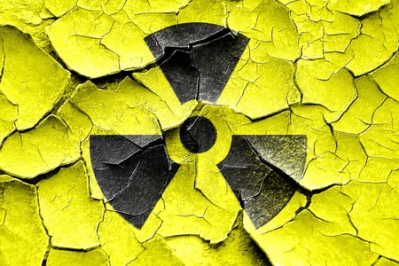 Grunge cracked Nuclear danger background on a grunge backgroundの写真素材