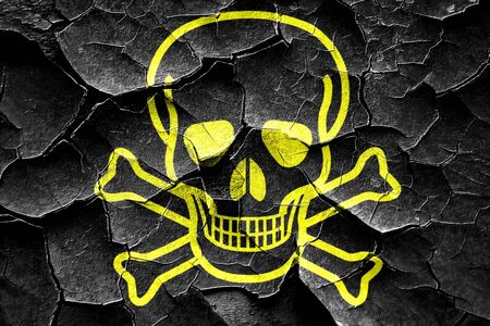 Grunge cracked Poison sign background with some soft scratches and dentsの写真素材