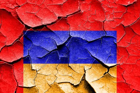 Grunge cracked Armenia flag with some soft highlights and foldsの写真素材