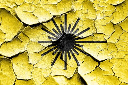 Grunge cracked Laser warning sign with some soft spots and highlights