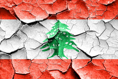 Grunge Lebanon flag with some cracks and vintage lookの写真素材