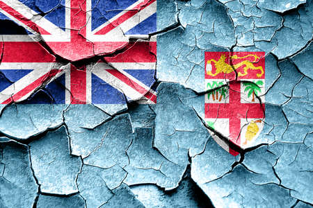 Grunge Fiji flag with some cracks and vintage lookの写真素材