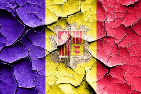 Grunge Andorra flag with some cracks and vintage lookの写真素材